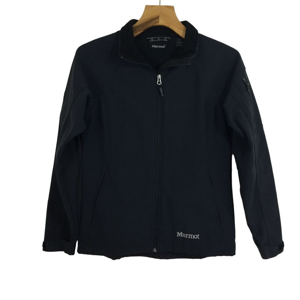 Marmot Womens Gravity Softshell Windbreaker Waterproof Full Zip Jacket Black M